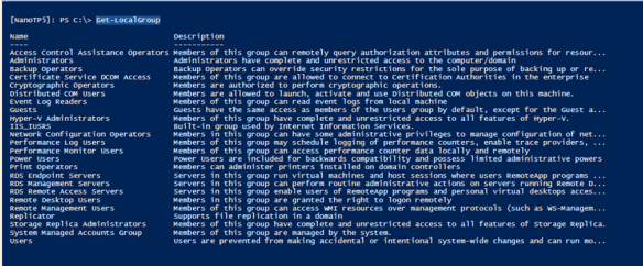 powershell list local group member